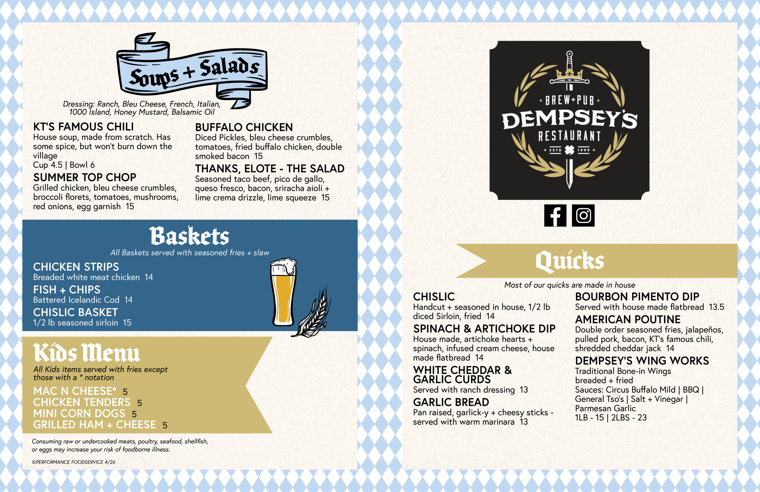 Dempsey’s To Go 3-26 – front back